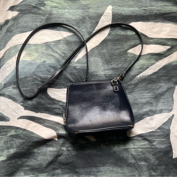 VERA PELLE Navy Blue Small Medium Leather CrossBody Bag Purse Silver Hardware - Picture 12 of 15